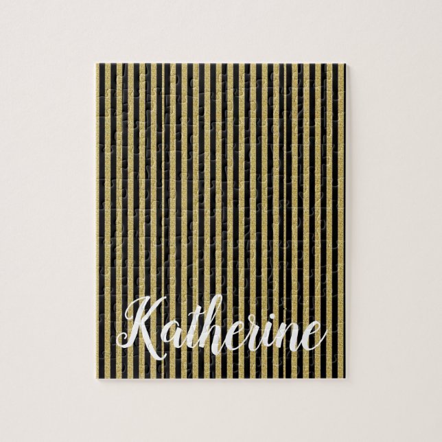 Gold und Black Stripe Jigsaw Puzzle Daisy (Vertikal)