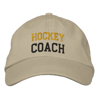 Gold- und Black Text Hockey Coach-Hut Bestickte Kappe