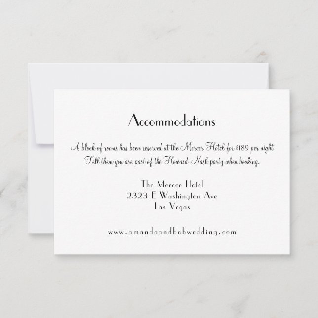 Gold und Black Vegas Destiny Unterkünfte Einladung (Vorderseite)