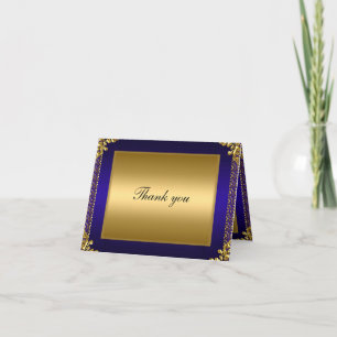 Gold und Blau Danke Karte Fügen Sie Ihren eigenen 