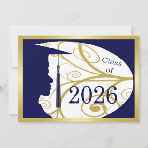 Gold- und Blau-Mann-Silhouette 2026 Karte