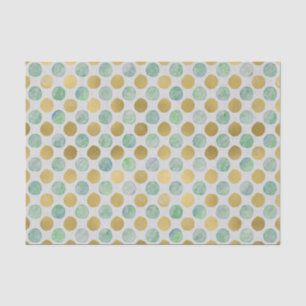 Gold und blaue Aquarell-Tupfen Seidenpapier