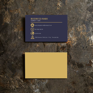 Gold- und blaue Icons Visitenkarte
