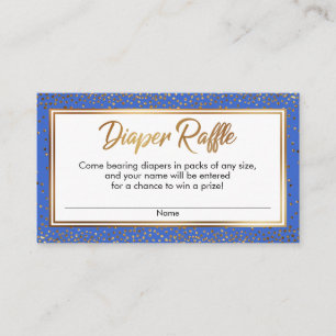 Gold- und Blaue Konfetti-Windel-Raffle-Ticket-Kart Begleitkarte