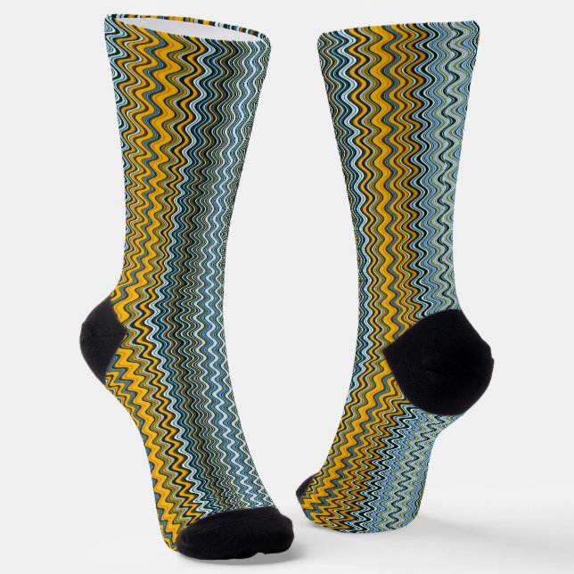 Gold und Blaue Streifen Socken (Gewinkelt)