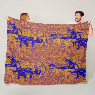 Gold- und Blauer Brandstein Fleecedecke