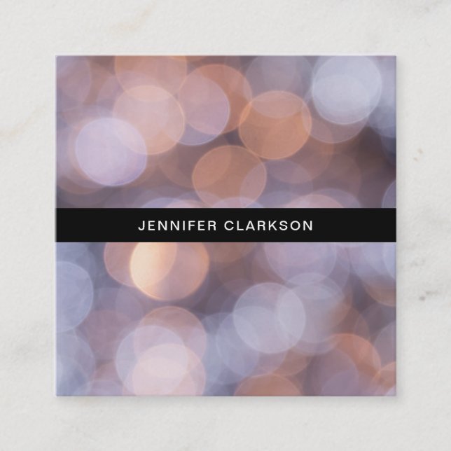 Gold und blaues bokeh beruflicher Fotograf Quadratische Visitenkarte (Vorderseite)