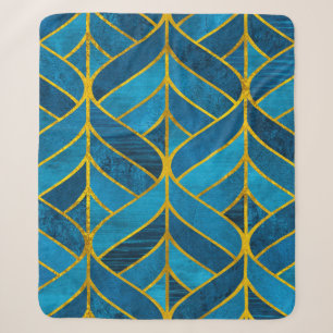 Gold und blaues Muster auf Grunge Hintergrund, nah Sherpadecke