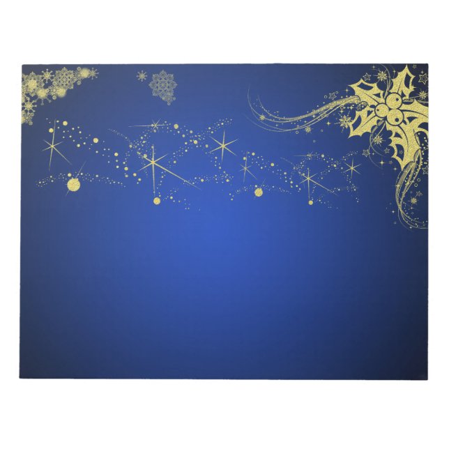 Gold und Blue Christmas Scrapbooking Paper Pad Notizblock (Vorderseite)