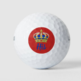 Gold und Blue Crown - seine Golfball