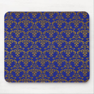Gold und Blue Damask Mousepad