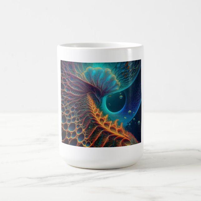 Gold und Blue Fern Kaffeetasse (Mittel)