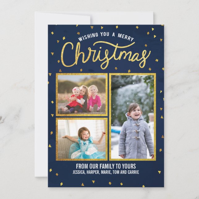 Gold und Blue Frohe Weihnachten (Vorderseite)