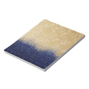Gold und Blue Glitzer Ombre Luxury Design Notizblock
