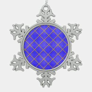Gold und Blue Snowflake Weihnachtsschmuck Schneeflocken Zinn-Ornament