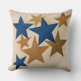 Gold und Blue Stars Kissen