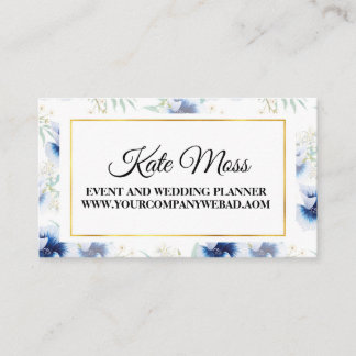 Gold und Blue Watercolor Visitenkarte