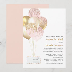 Gold und Blush Baby oder Brautparty per Mail Einladung