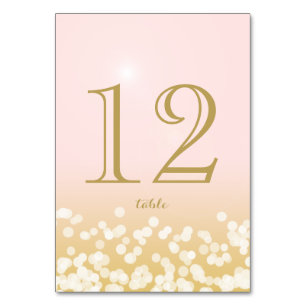 Gold- und Blush-Lichter Tischnummer