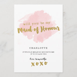 Gold und Blush sind Sie meine Trauzeugin? Einladung