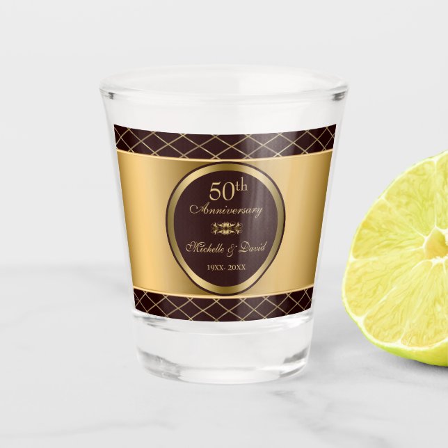 Gold- und Braundiamanten Schnapsglas (Vorderseite)