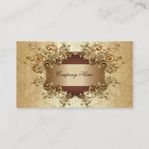 Gold- und Brauntöne Vintage Elegante Schwünge Visitenkarte