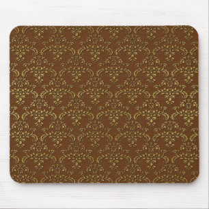 Gold und Brown Damask Mousepad