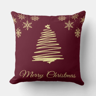 Gold und Burgandy Weihnachtskissen Kissen