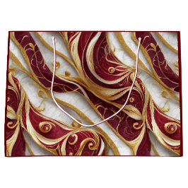 Gold- und Burgund-Marmorfluss Große Geschenktüte