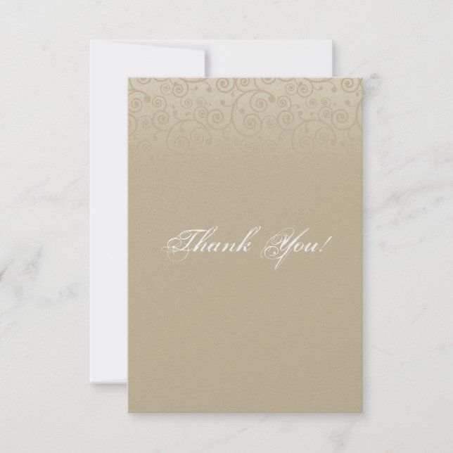 Gold und Champagne-Wirbel dankt Ihnen Dankeskarte (Vorderseite)