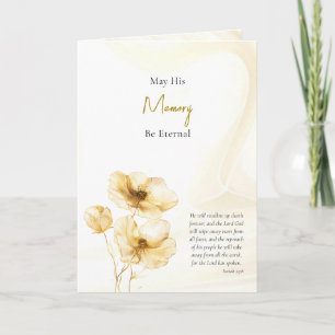 Gold- und cremefarbene Blumen Hintergrund Beileid Karte