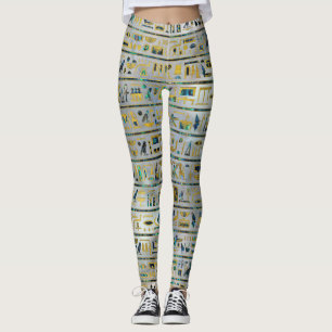 Gold- und der Ohrschneckeägyptische Hieroglyphen Leggings
