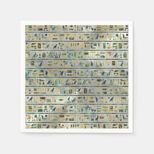 Gold- und der Ohrschneckeägyptische Hieroglyphen Serviette
