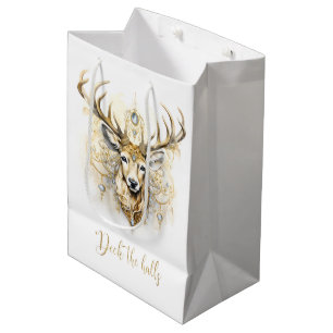 Gold und Diamant Glittery Deer Mittlere Geschenktüte