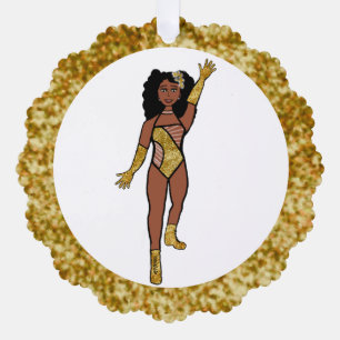 Gold- und Diamantentänzer-Ornamentkarte A Ornament Karte