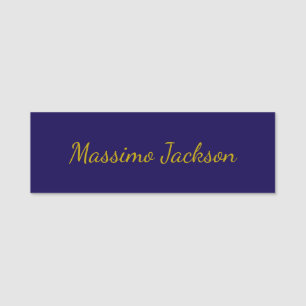 Gold und dunkelblaue Farbe, professionell schlicht Namensschild