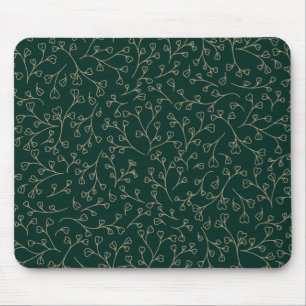 Gold- und dunkles Smaragdgrün Botanisches Rebenmus Mousepad