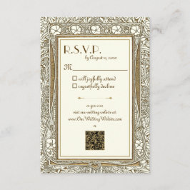 Gold und Elfenbein Eleganter Jugendstil R.S.V.P. Begleitkarte