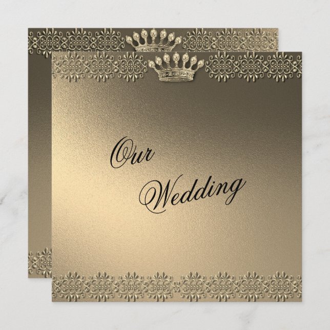 Gold und glamouröse Hochzeit Einladung (Vorne/Hinten)