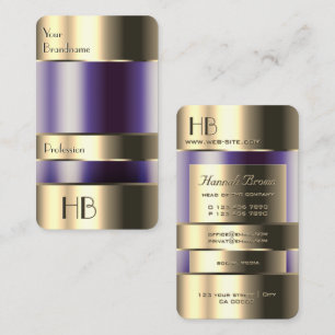 Gold und Glas können die Monogramm-Qualität Lila F Visitenkarte