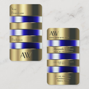 Gold und Glas können mit Initialen blaue Flüssigke Visitenkarte