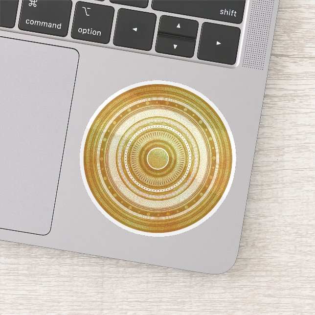 Gold- und Glitter-Mandala Aufkleber (Detail)