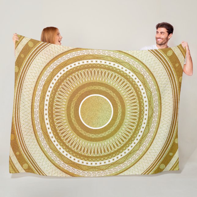 Gold- und Glitter-Mandala Fleecedecke (Beispiel)