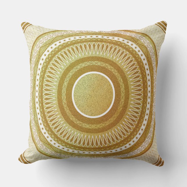Gold- und Glitter-Mandala Kissen (Vorderseite)