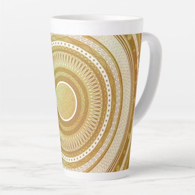 Gold- und Glitter-Mandala Milchtasse (Rechte Ecke)