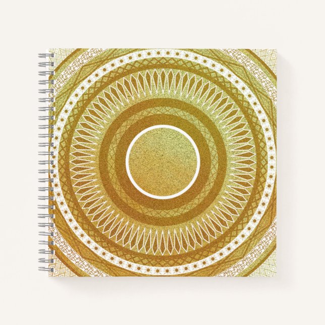 Gold- und Glitter-Mandala Notizbuch (Vorderseite)