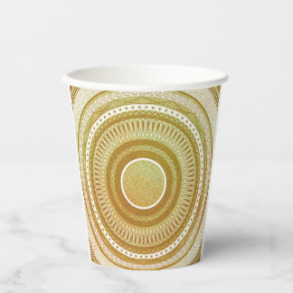 Gold- und Glitter-Mandala Pappbecher