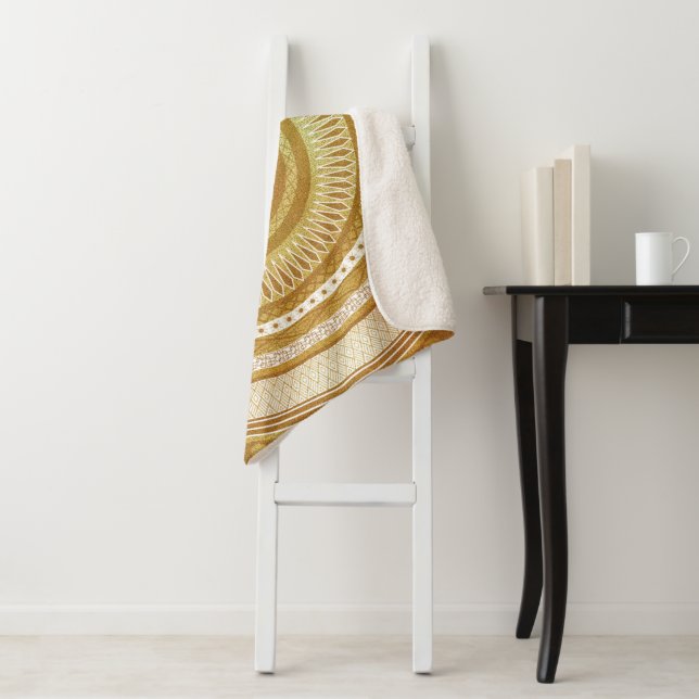 Gold- und Glitter-Mandala Sherpadecke (Beispiel)
