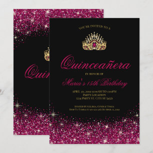 Gold und Glitzer, Glam Quinceñera Einladung