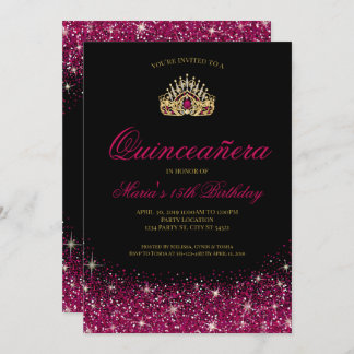 Gold und Glitzer, Glam Quinceñera Einladung